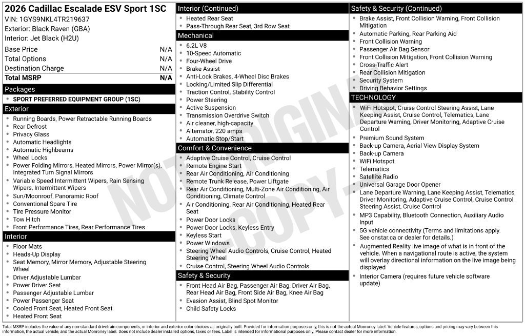 Used 2026 Cadillac Escalade ESV Sport AWD/4WD image 86