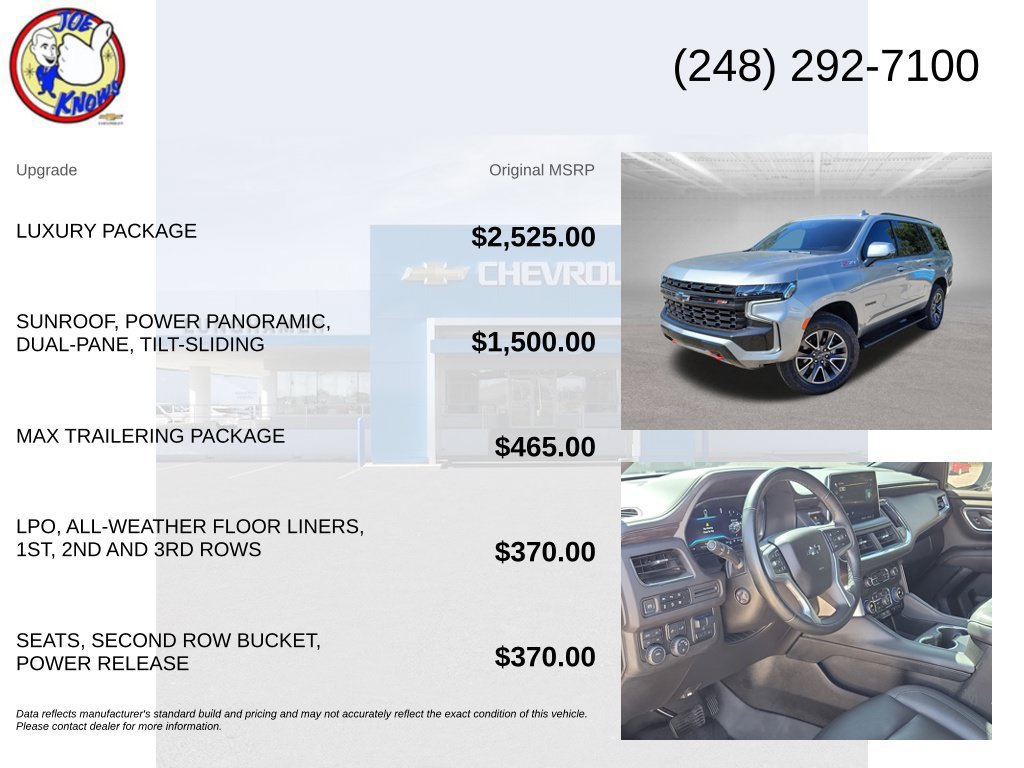 Used 2024 Chevrolet Tahoe Z71 w/ Luxury Package AWD/4WD image 5