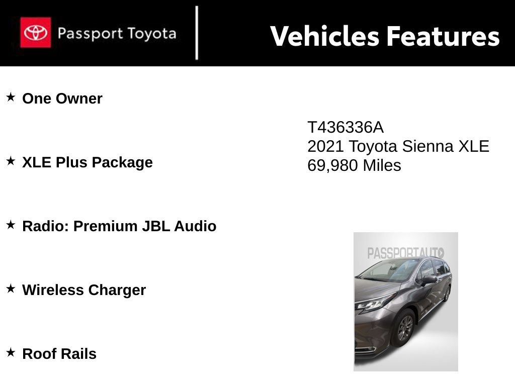 Used 2021 Toyota Sienna XLE w/ XLE Plus Package FWD image 9