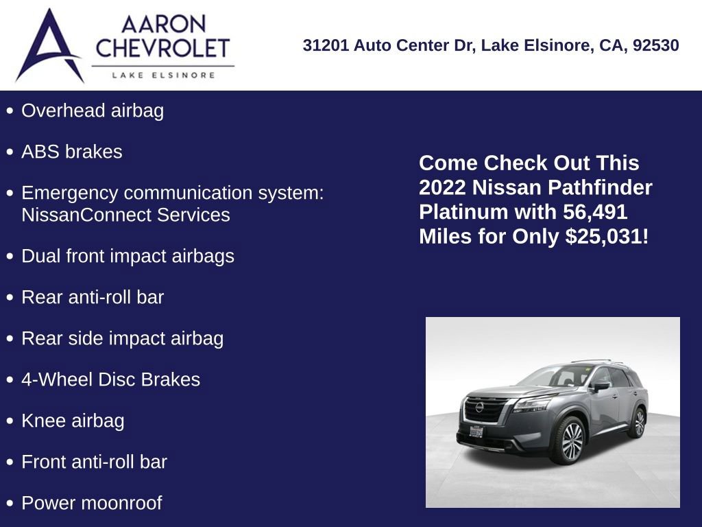 Used 2022 Nissan Pathfinder Platinum w/ Cargo Package image 20
