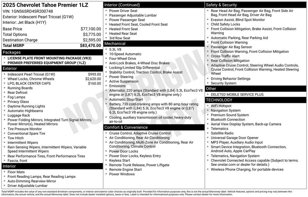 Certified 2025 Chevrolet Tahoe Premier AWD/4WD image 3