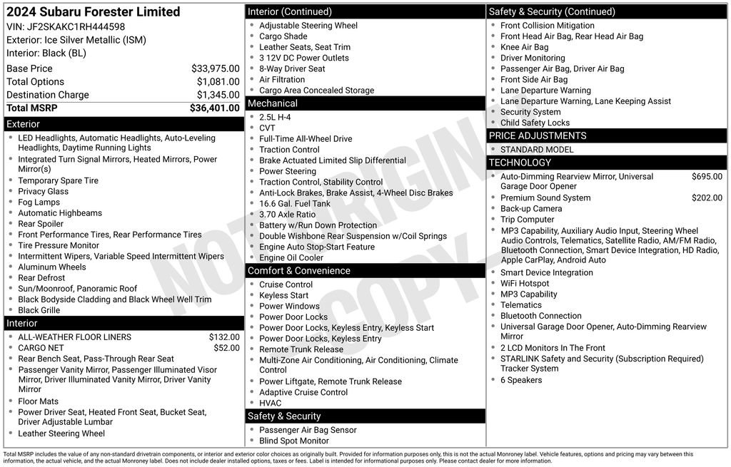 Used 2024 Subaru Forester Limited AWD/4WD image 34