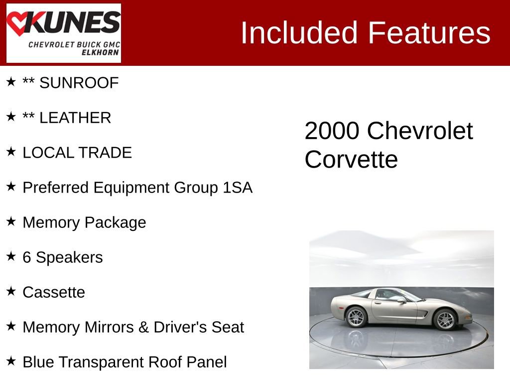 Used 2000 Chevrolet Corvette Coupe w/ Memory Pkg image 2