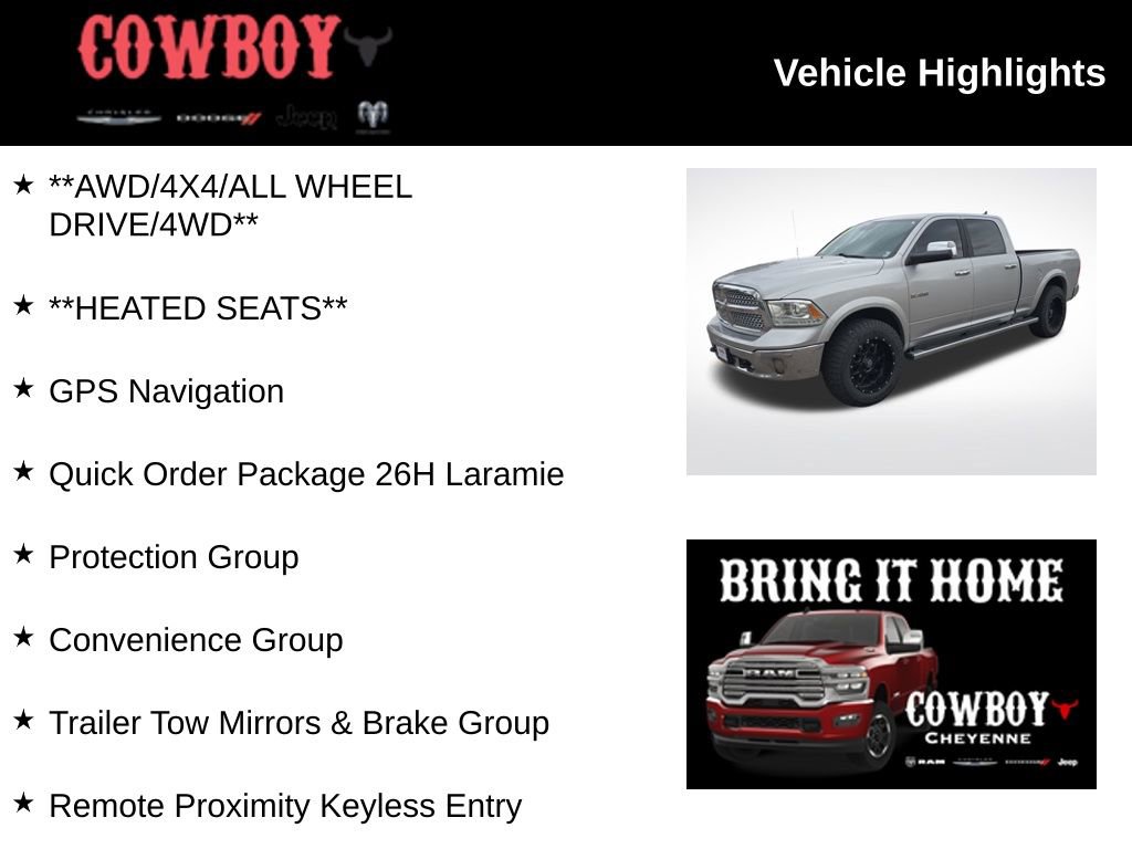 Used 2016 RAM 1500 Laramie w/ Convenience Group AWD/4WD image 2