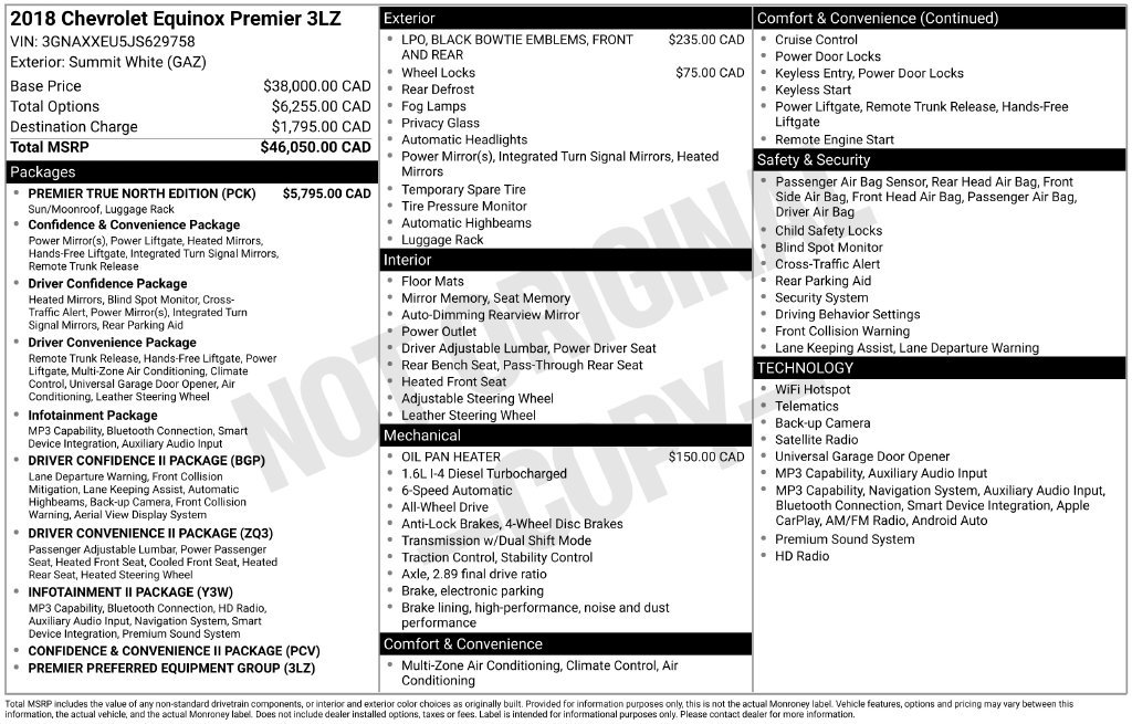 Used 2018 Chevrolet Equinox Premier w/ Premier True North Edition AWD/4WD image 40