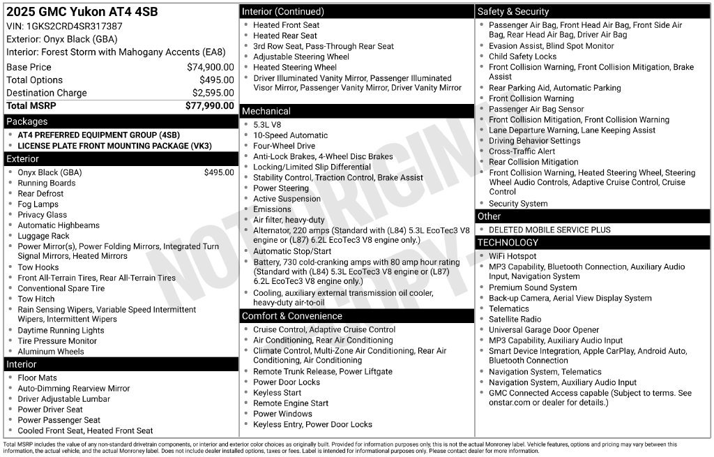 Used 2025 GMC Yukon AT4 AWD/4WD image 41