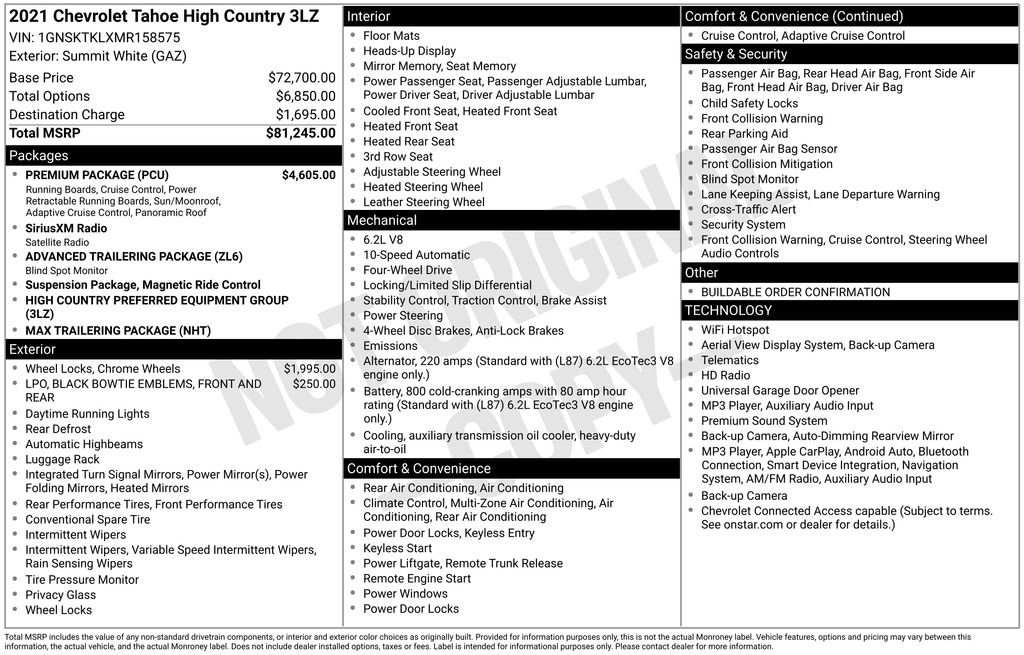 Certified 2021 Chevrolet Tahoe High Country w/ Premium Package AWD/4WD image 44