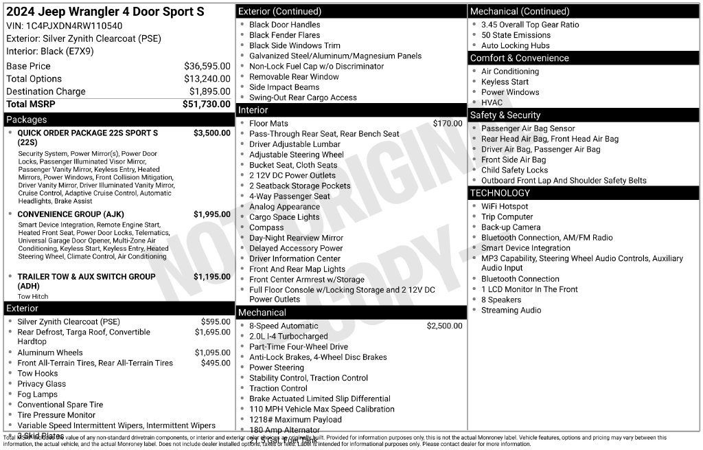 Used 2024 Jeep Wrangler Unlimited Sport AWD/4WD image 25