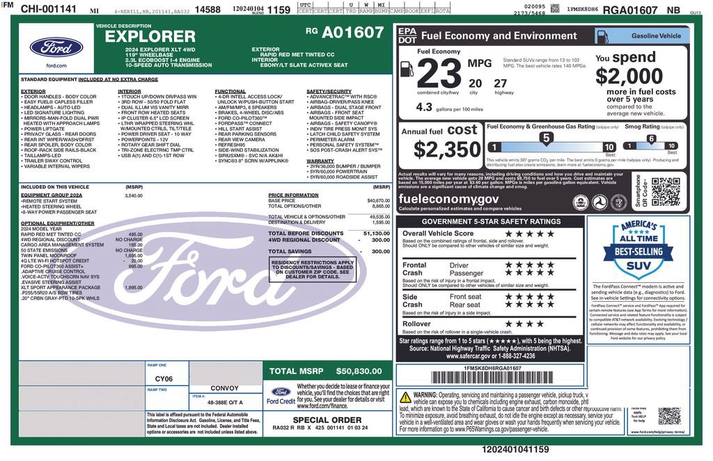 Used 2024 Ford Explorer XLT w/ Equipment Group 202A AWD/4WD image 33