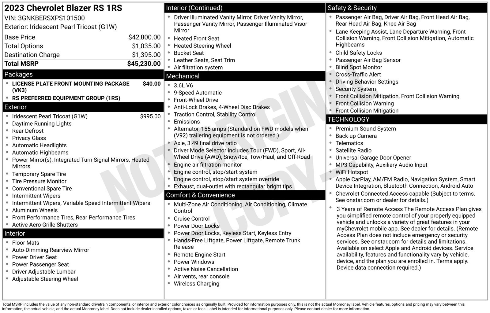 Used 2023 Chevrolet Blazer RS FWD image 35