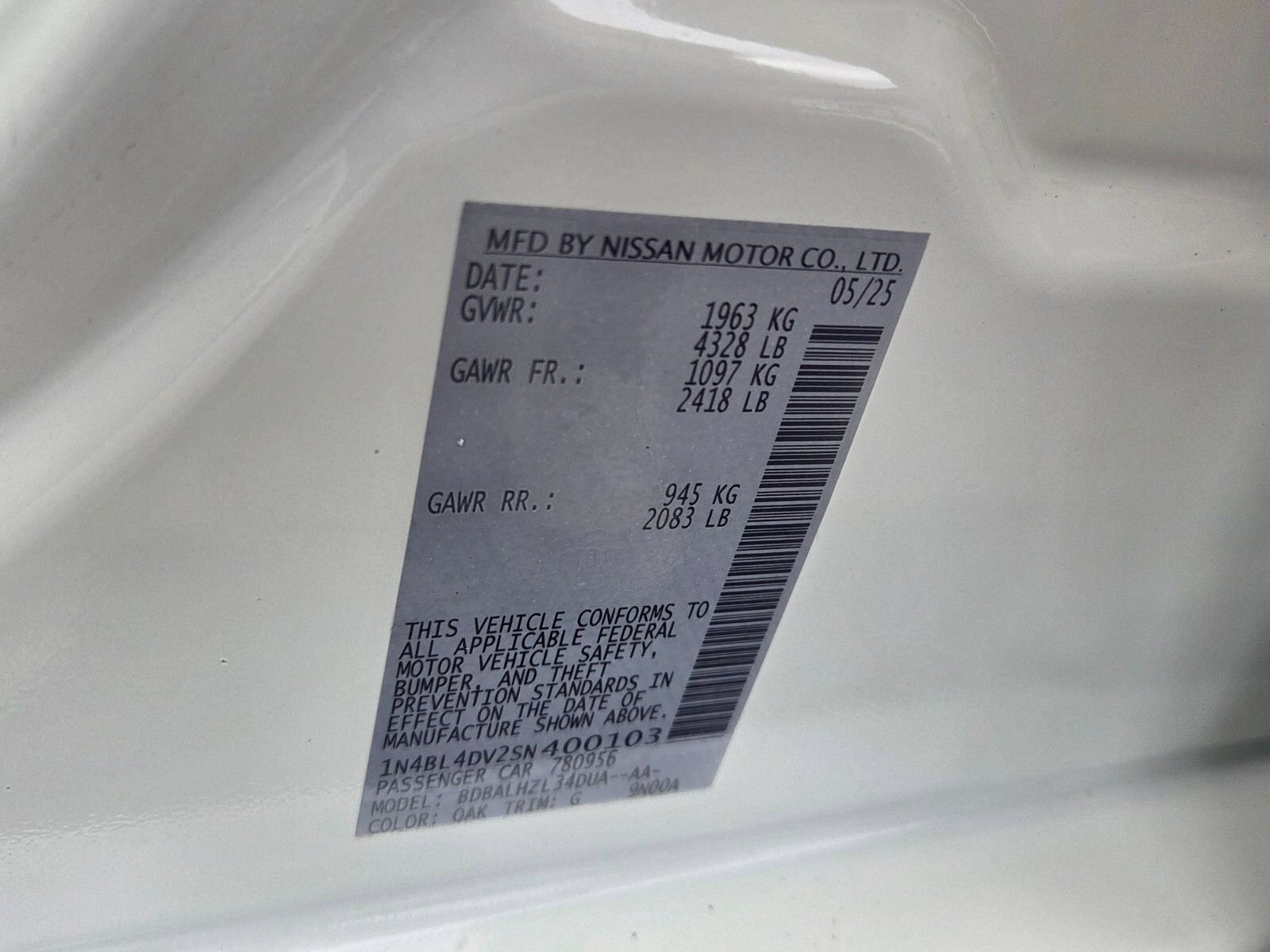 Used 2025 Nissan Altima 2.5 SV FWD image 18
