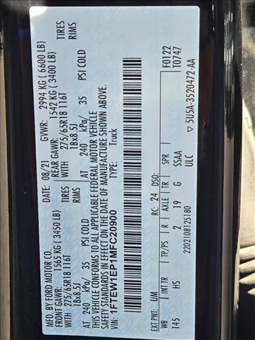 Used 2021 Ford F150 Platinum w/ Max Trailer Tow Package image 24