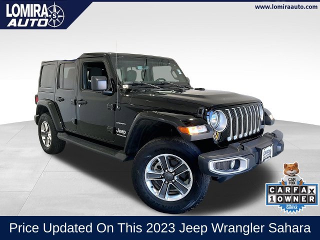 Used 2023 Jeep Wrangler Unlimited Sahara w/ Cold Weather Group AWD/4WD 360° Tour