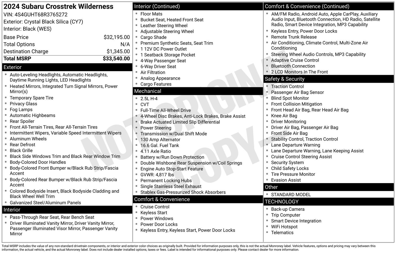Certified 2024 Subaru Crosstrek 2.5i Wilderness AWD/4WD image 30