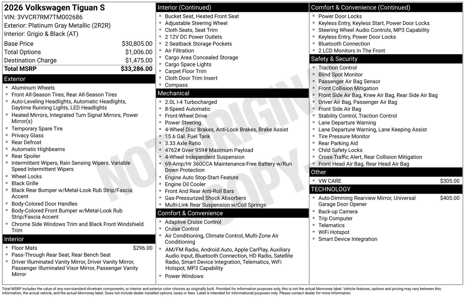 Certified 2026 Volkswagen Tiguan S FWD image 48