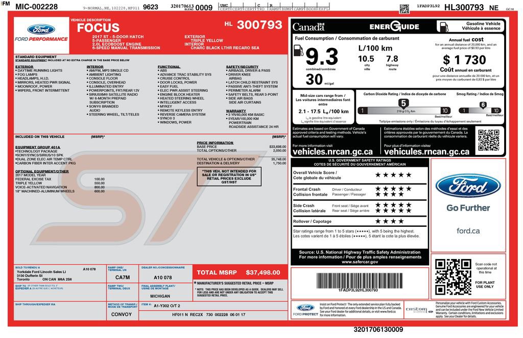 Used 2017 Ford Focus ST image 10