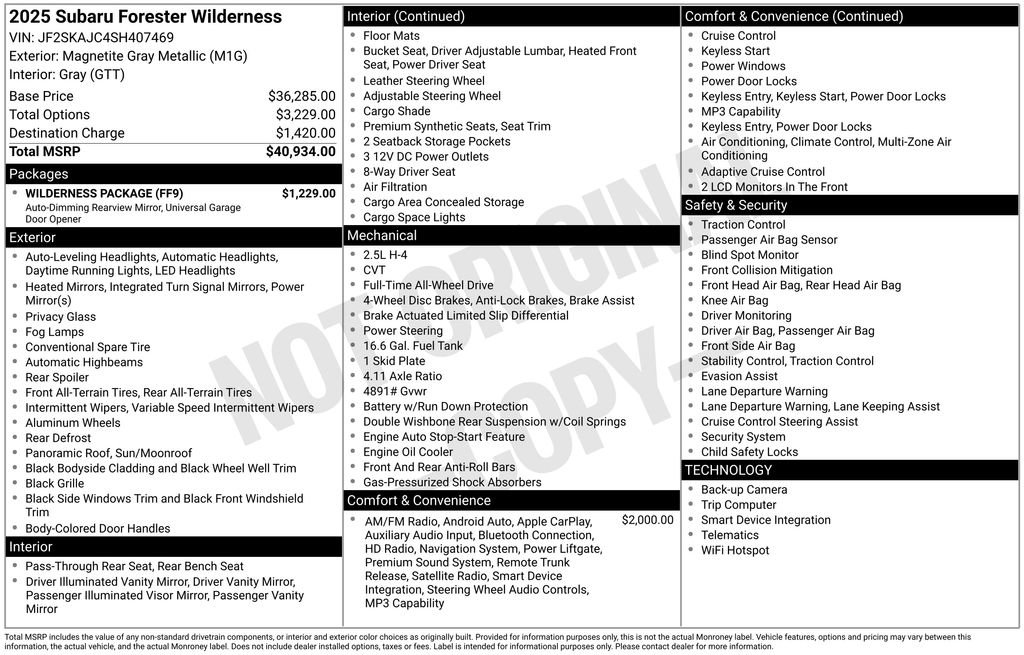 Used 2025 Subaru Forester Wilderness w/ Wilderness Package AWD/4WD image 4
