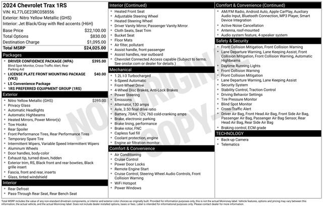 Certified 2024 Chevrolet Trax RS w/ Driver Confidence Package image 20