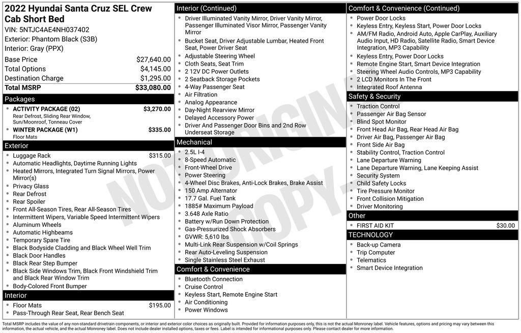 Certified 2022 Hyundai Santa Cruz SEL w/ Activity Package FWD image 5