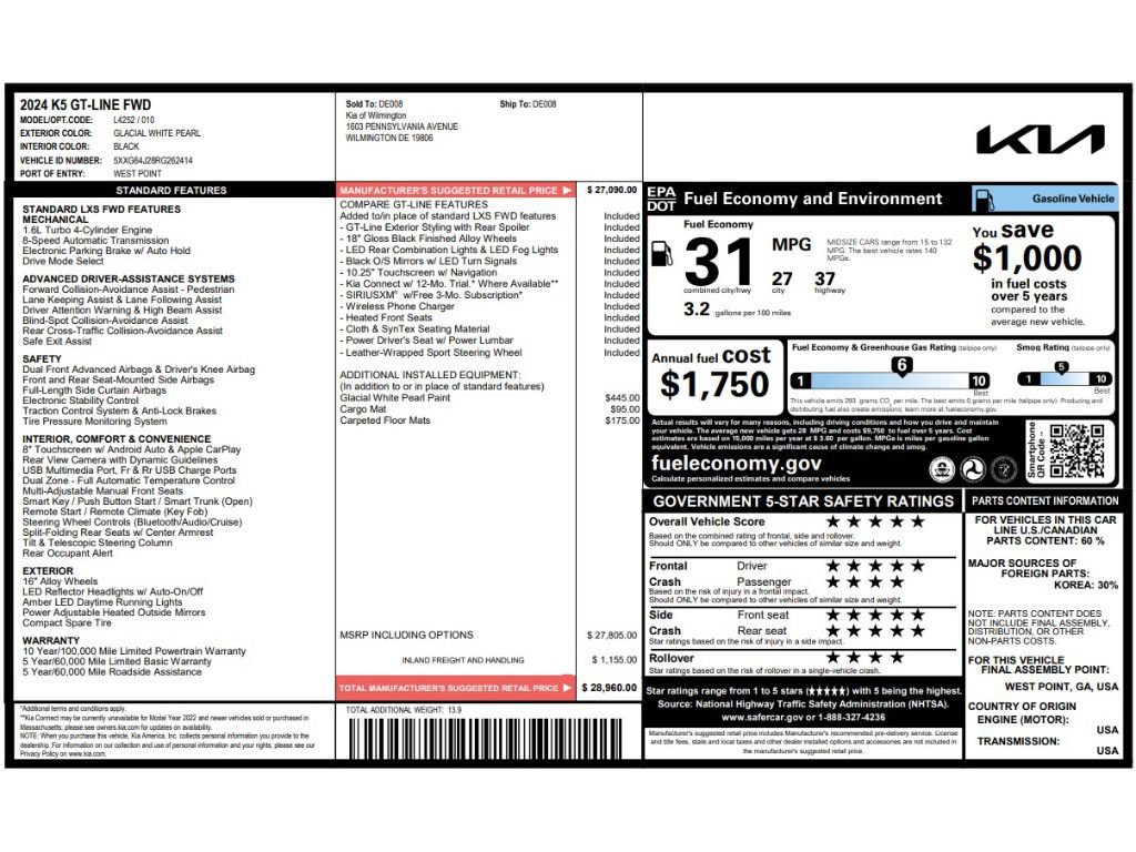 Certified 2024 Kia K5 GT-Line FWD image 9