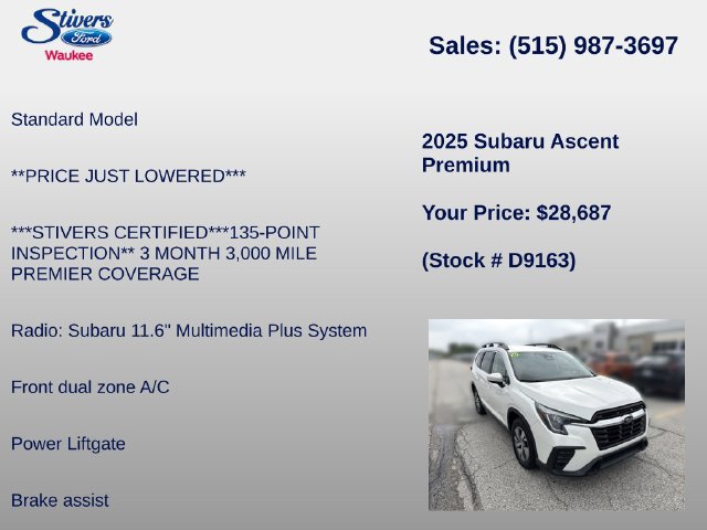 Used 2025 Subaru Ascent Premium AWD/4WD image 8