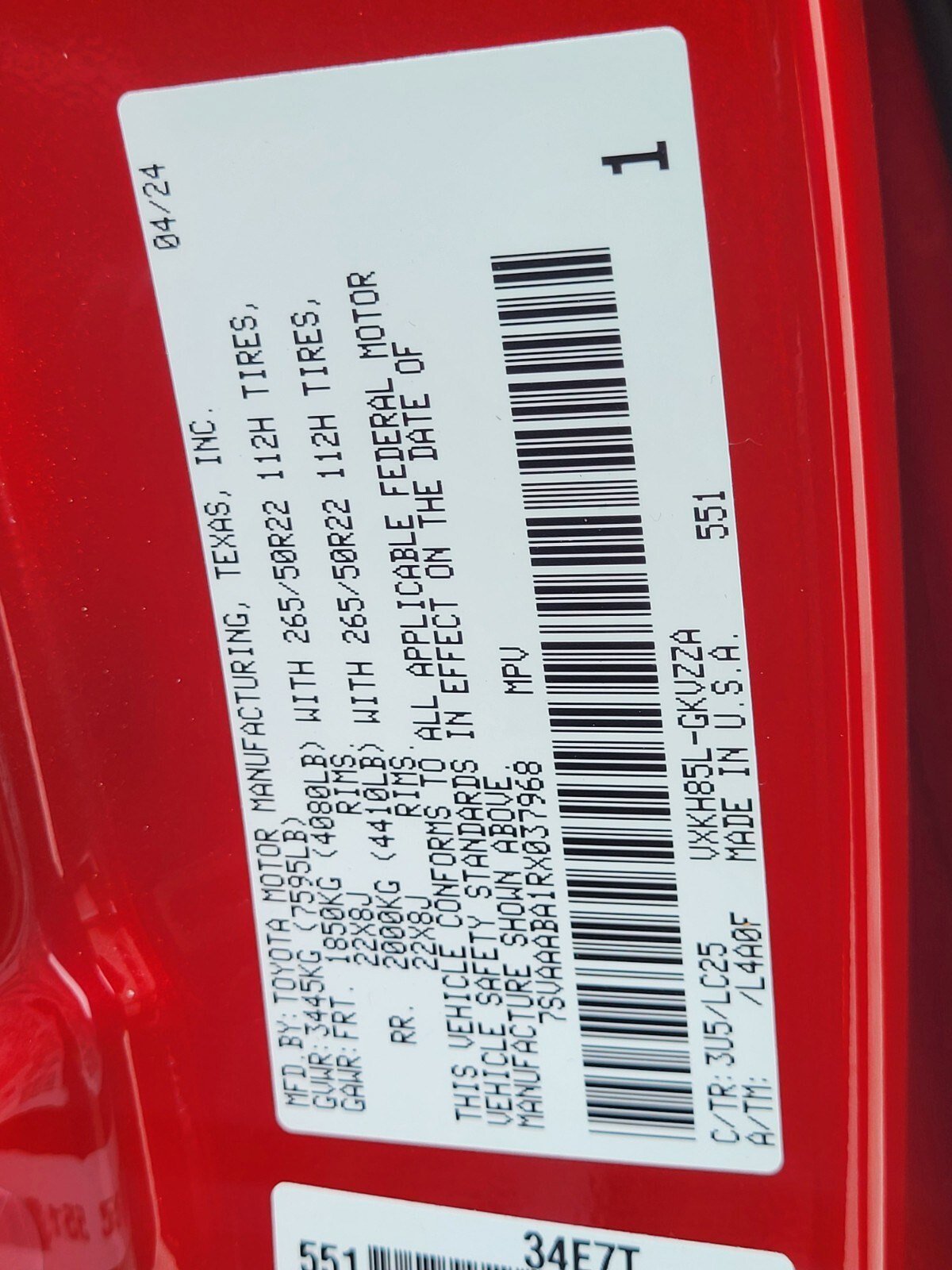 Used 2024 Toyota Sequoia Capstone image 36