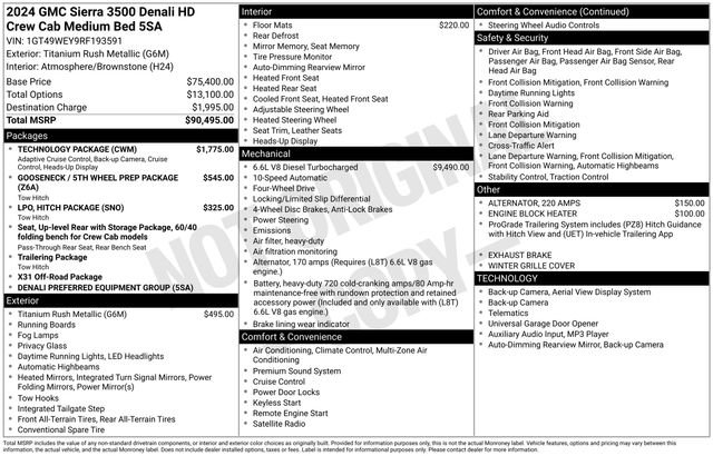 Used 2024 GMC Sierra 3500 Denali w/ Technology Package image 29