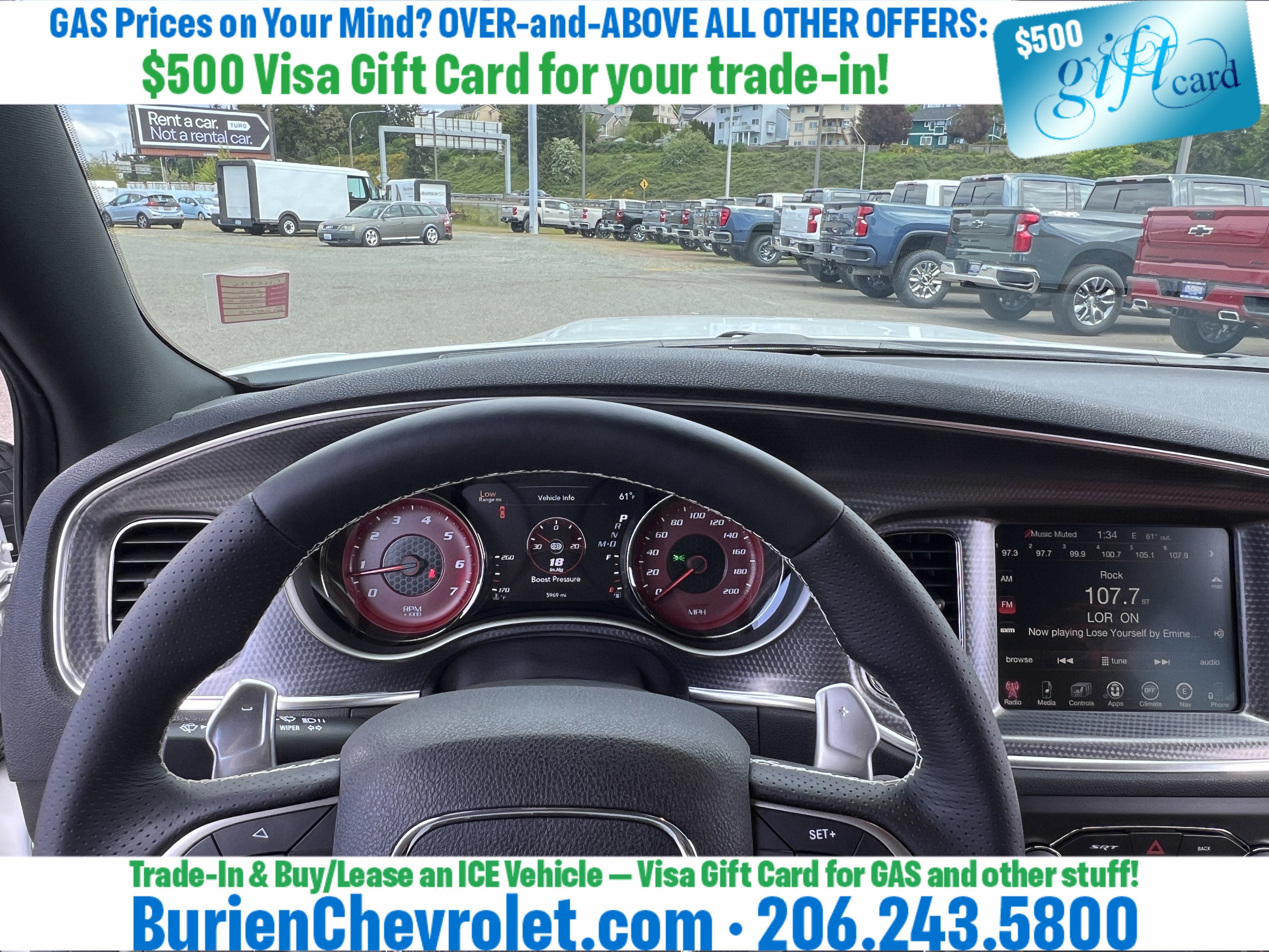 Used 2016 Dodge Charger SRT Hellcat w/ Harman/Kardon Audio Group RWD image 12