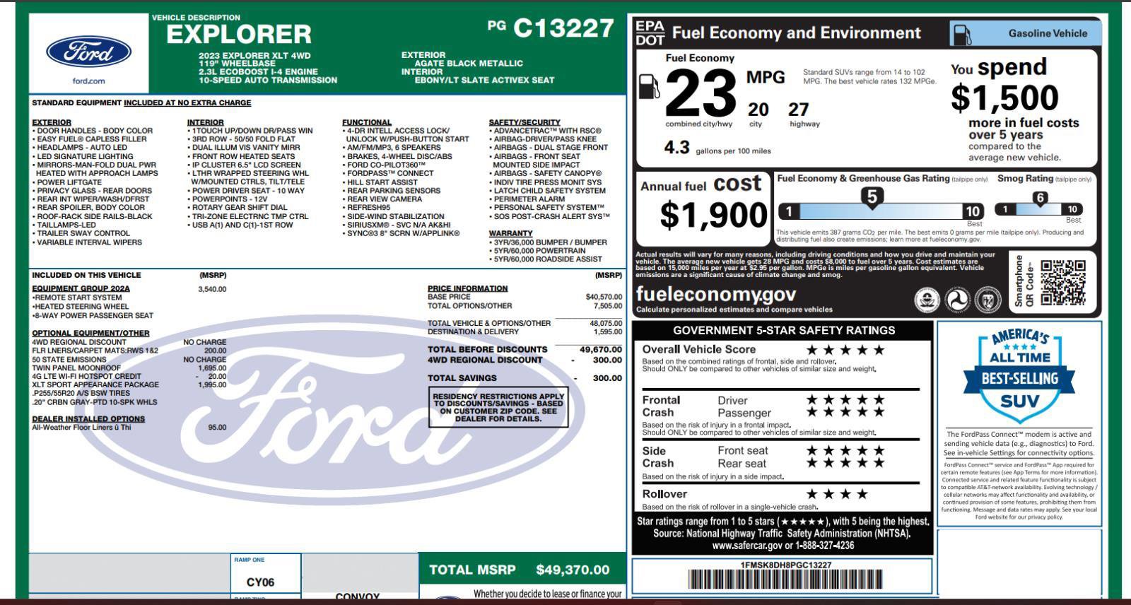 Used 2023 Ford Explorer XLT w/ Equipment Group 202A image 4