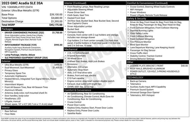 Used 2023 GMC Acadia SLE w/ Driver Convenience Package AWD/4WD image 25