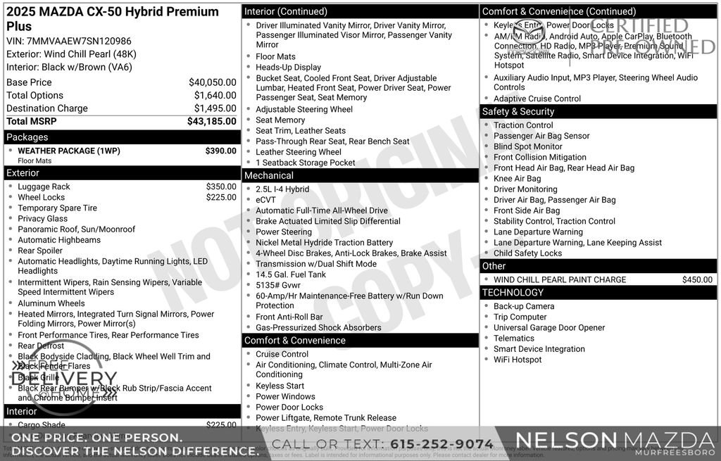 Certified 2025 MAZDA CX-50 2.5 Hybrid w/ Weather Package AWD/4WD image 2