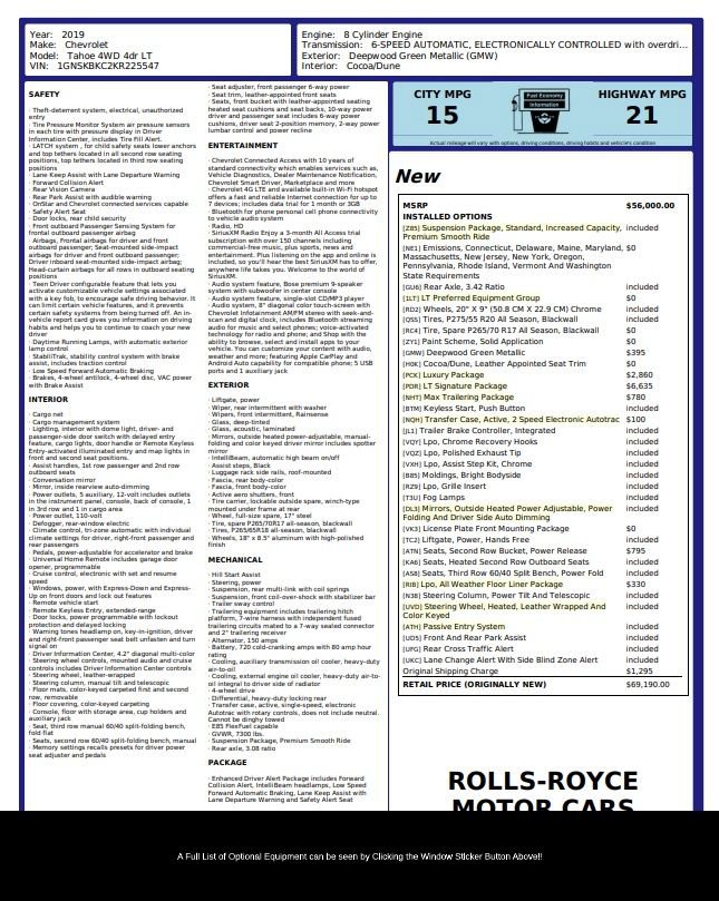 Used 2019 Chevrolet Tahoe LT w/ LT Signature Package image 2