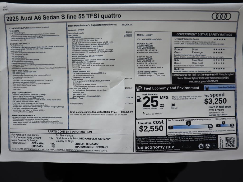 New 2025 Audi A6 3.0T Prestige image 9