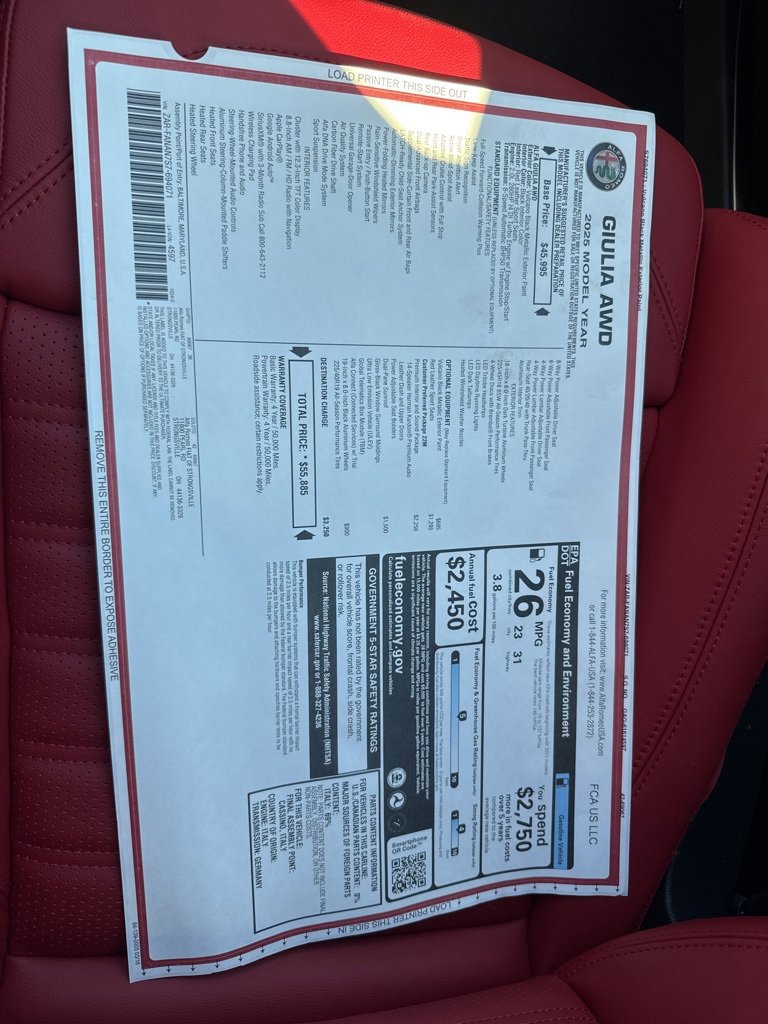 New 2025 Alfa Romeo Giulia AWD image 27