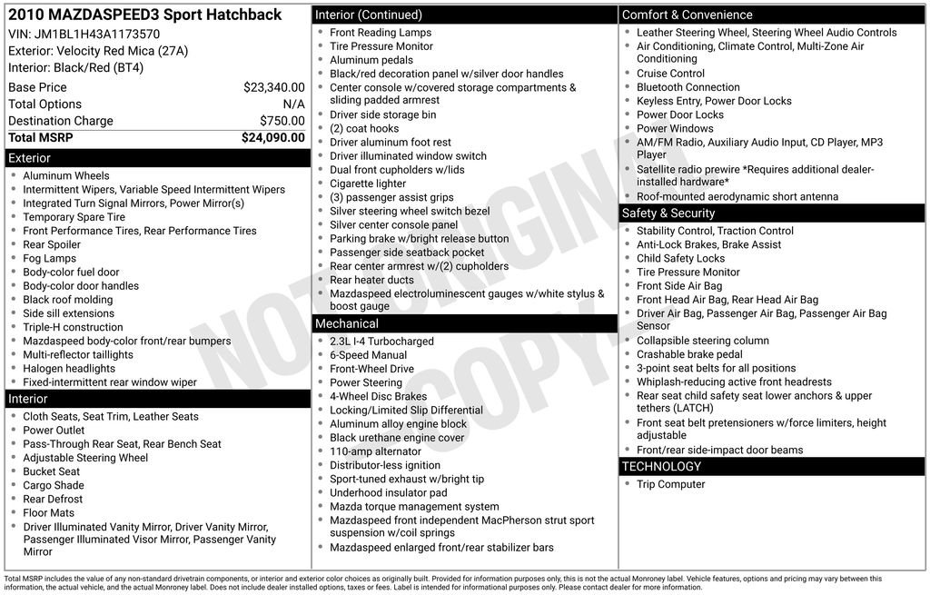 Used 2010 MAZDA MAZDASPEED3 Sport image 36