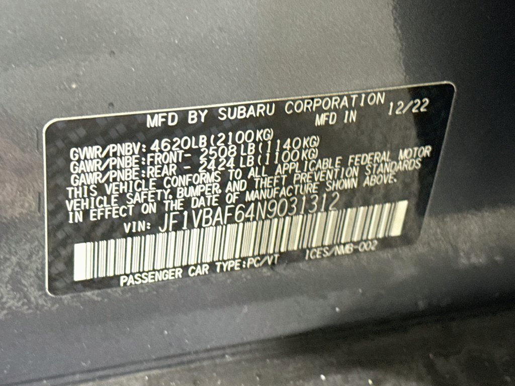 Certified 2022 Subaru WRX Premium AWD/4WD image 34