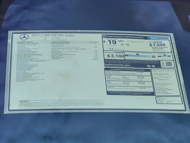 New 2027 Mercedes-Benz S 580 4MATIC Sedan image 17