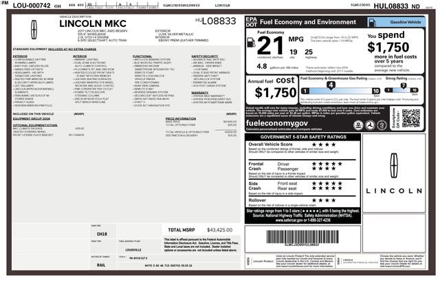 Used 2017 Lincoln MKC Reserve w/ Lincoln MKC Climate Package image 7