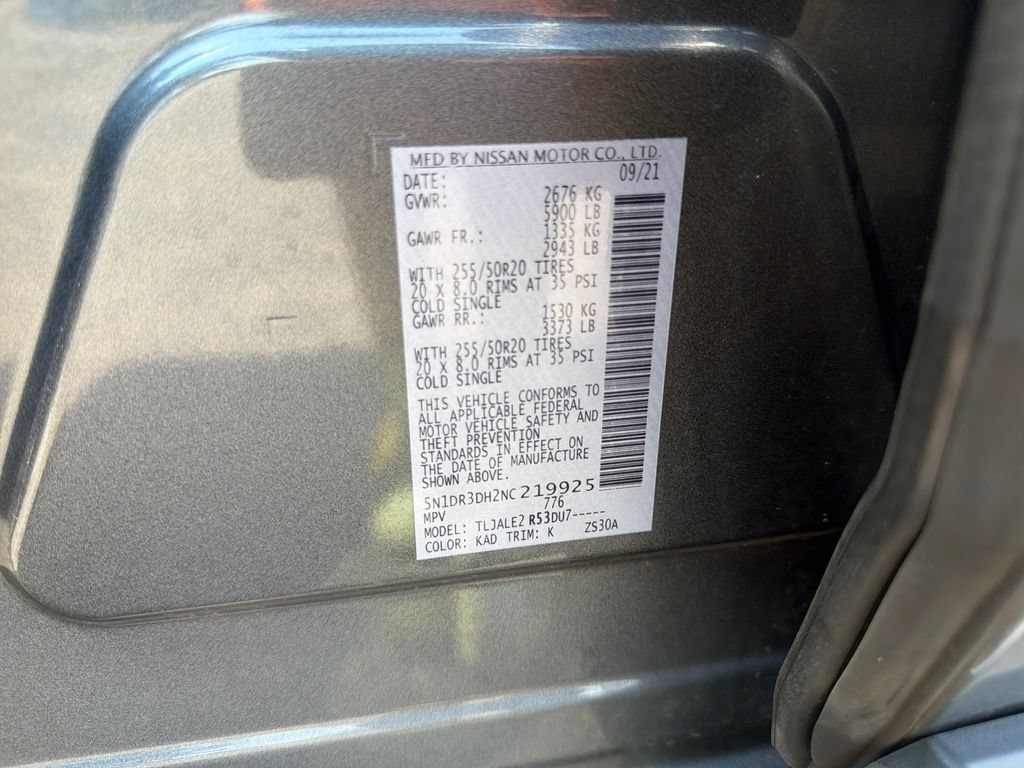 Used 2022 Nissan Pathfinder Platinum w/ Cargo Package FWD image 32