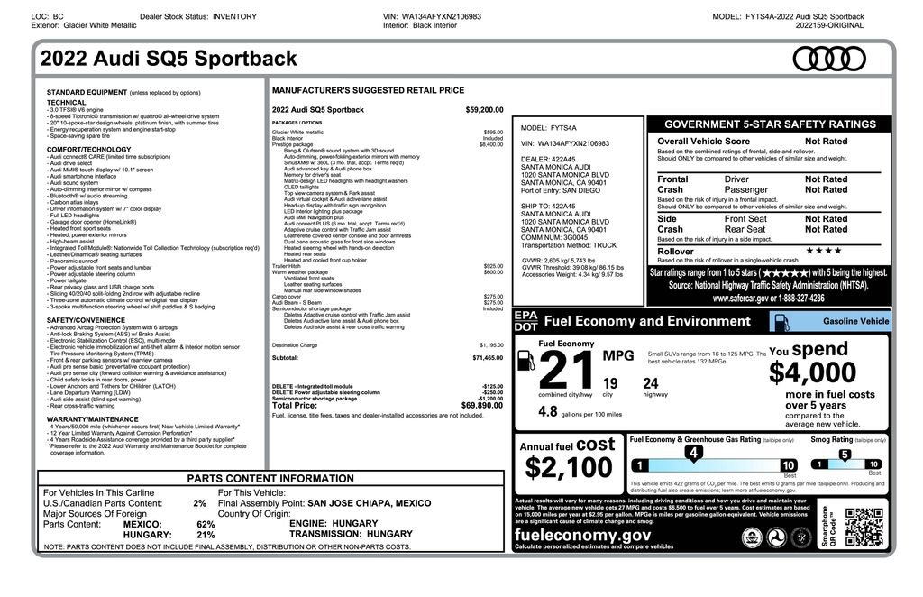 Used 2022 Audi SQ5 Prestige image 4