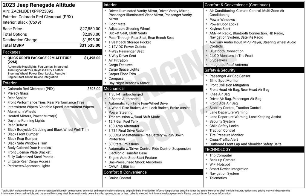 Certified 2023 Jeep Renegade Altitude image 42