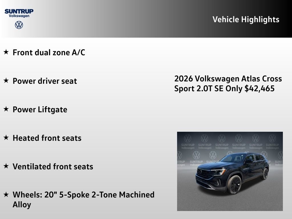 New 2026 Volkswagen Atlas Cross Sport SE AWD/4WD image 7
