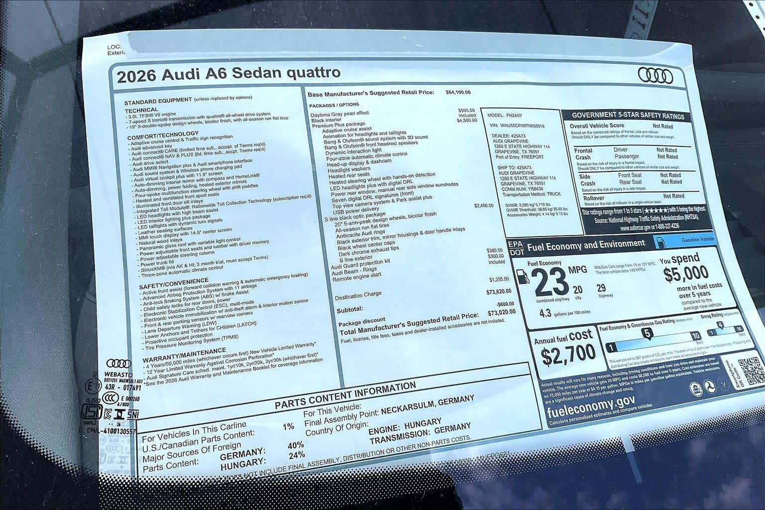 New 2026 Audi A6 Premium Plus AWD/4WD image 19