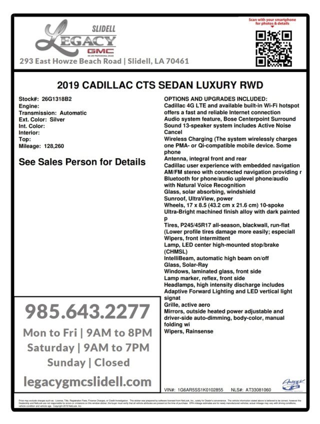 Used 2019 Cadillac CTS Luxury RWD image 21