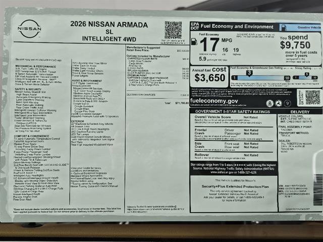 New 2026 Nissan Armada SL w/ Captain's Chari Seat Package image 49