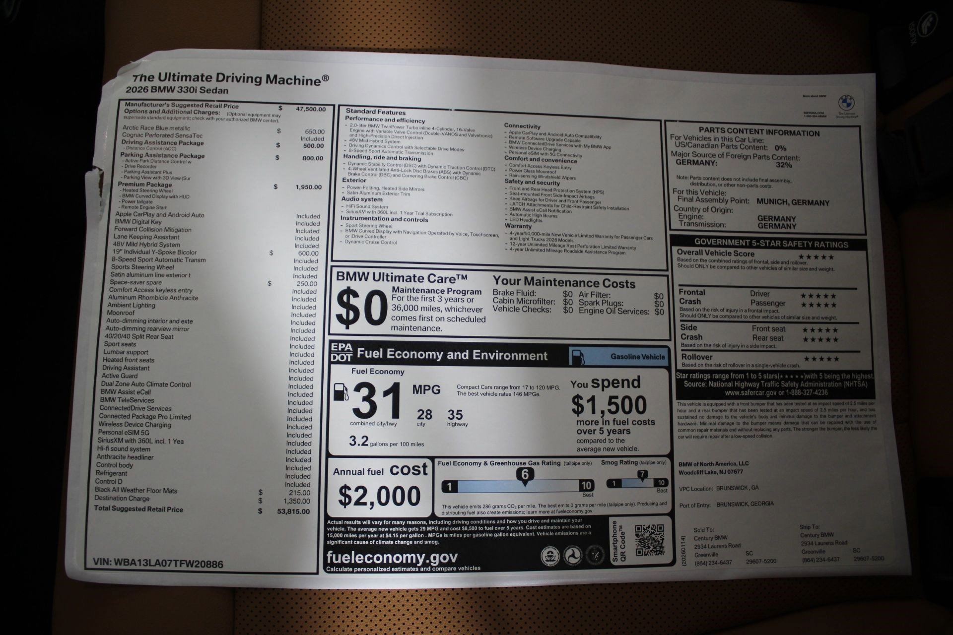 New 2026 BMW 330i Sedan w/ Premium Package RWD image 21