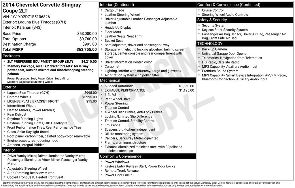 Used 2014 Chevrolet Corvette Stingray Coupe w/ 2LT Preferred Equipment Group RWD image 3