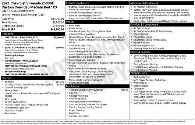 Used 2021 Chevrolet Silverado 2500 Custom w/ Custom Value Package AWD/4WD image 16