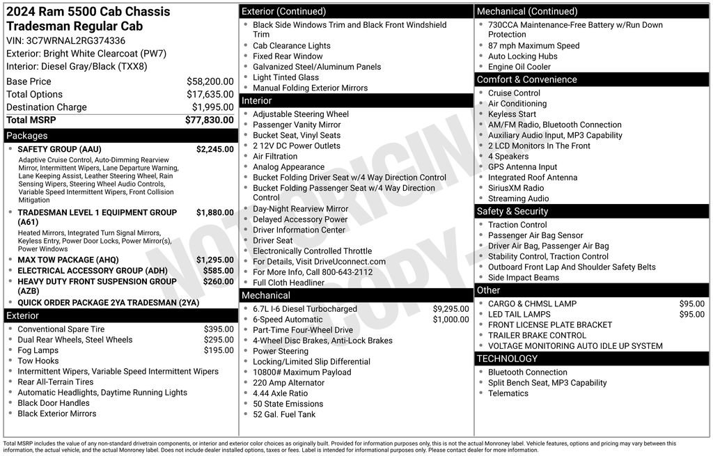 New 2024 RAM 5500 Tradesman w/ Safety Group AWD/4WD image 2