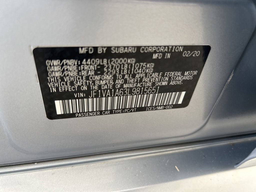 Used 2020 Subaru WRX w/ Popular Package #3 (IZT) image 39